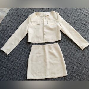 Elegant Cream Women's Two-Piece Set
